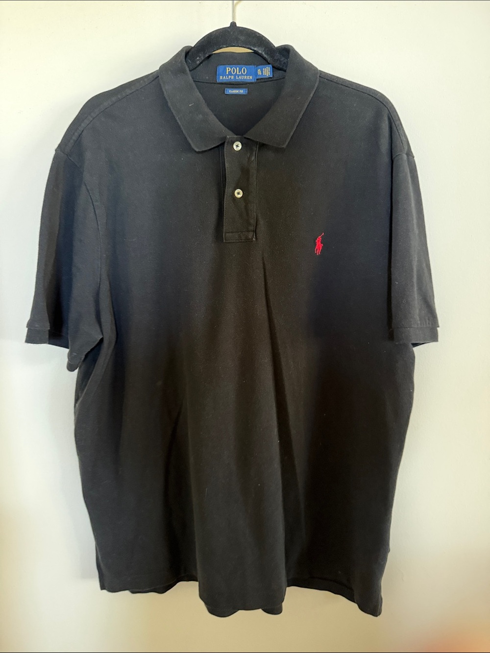 Polo by Ralph Lauren Black Polo with Red Pony Embroidery